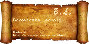 Borovicska Leopold névjegykártya